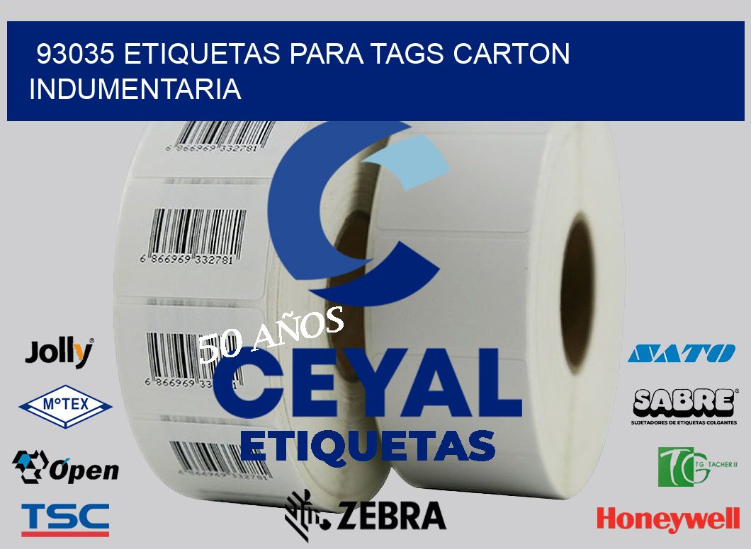 93035 ETIQUETAS PARA TAGS CARTON INDUMENTARIA