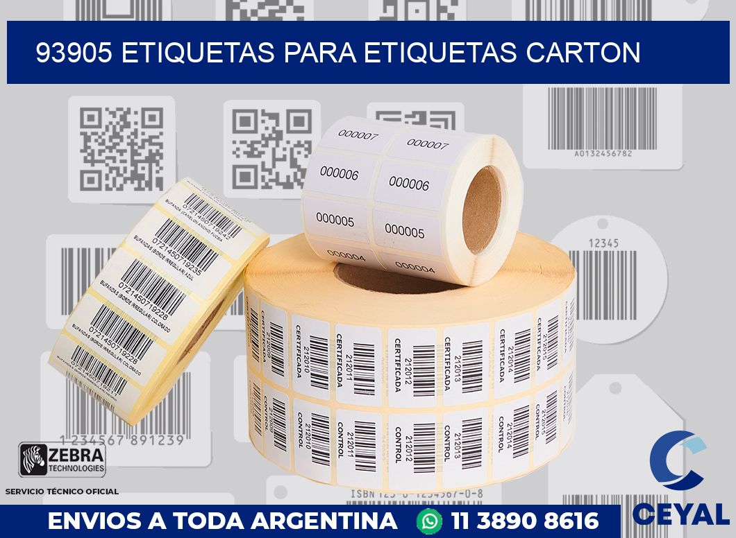 93905 ETIQUETAS PARA ETIQUETAS CARTON