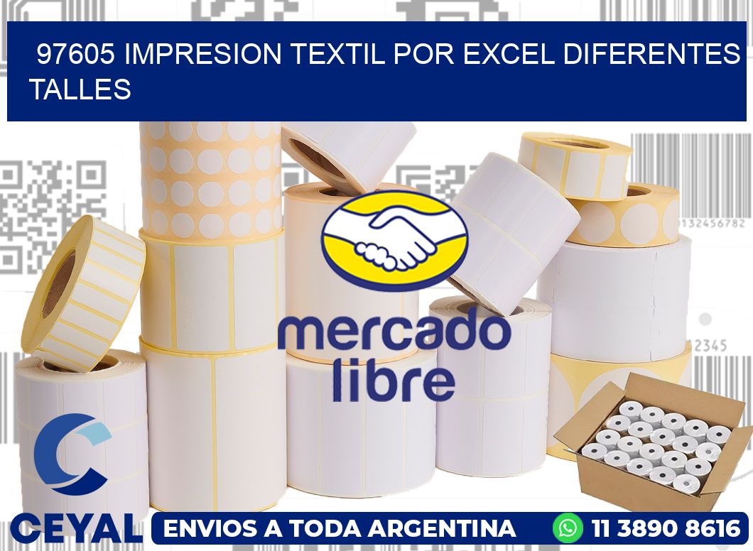 97605 IMPRESION TEXTIL POR EXCEL DIFERENTES TALLES