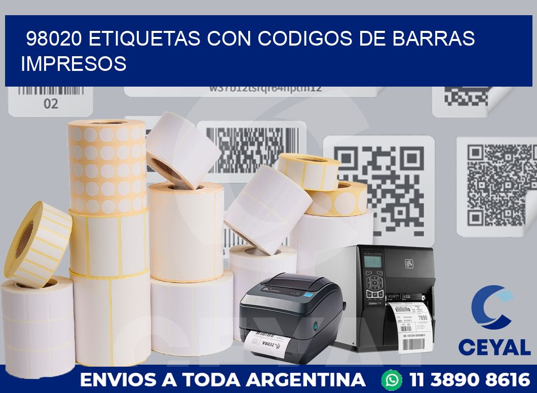 98020 ETIQUETAS CON CODIGOS DE BARRAS IMPRESOS