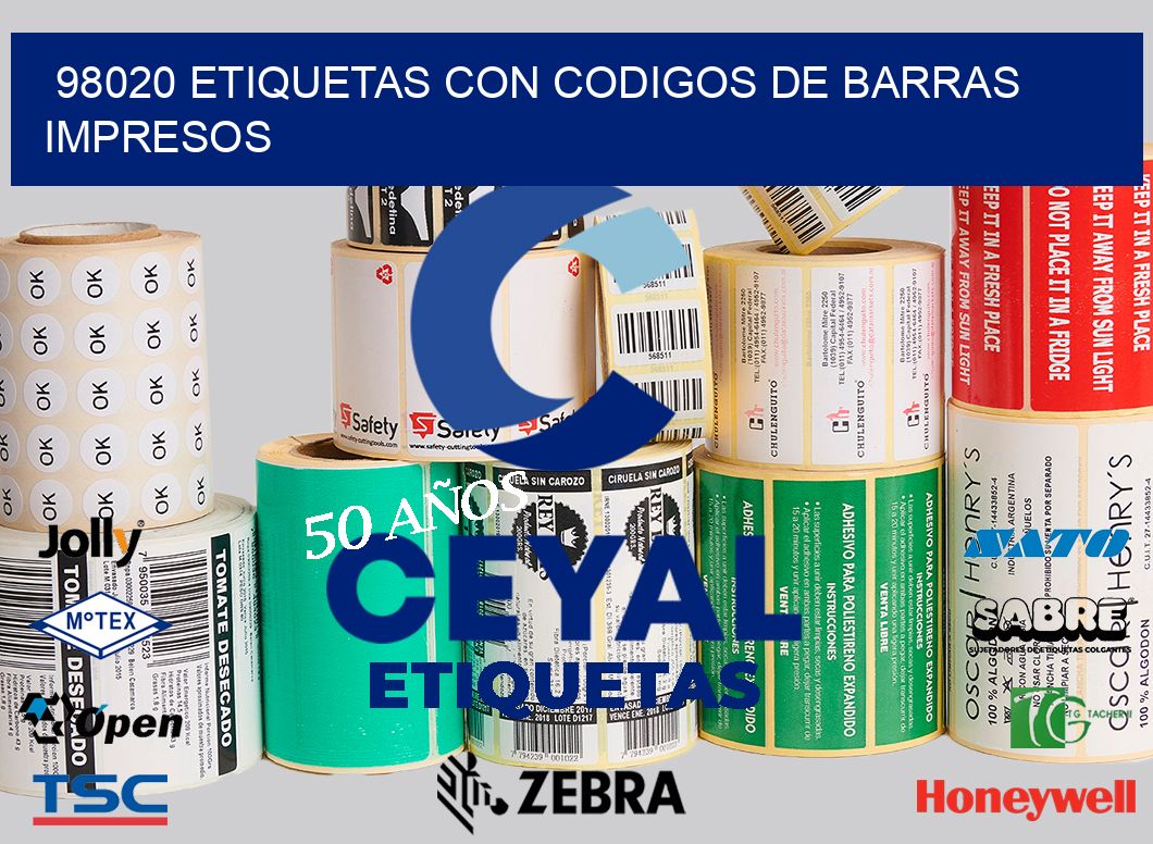 98020 ETIQUETAS CON CODIGOS DE BARRAS IMPRESOS