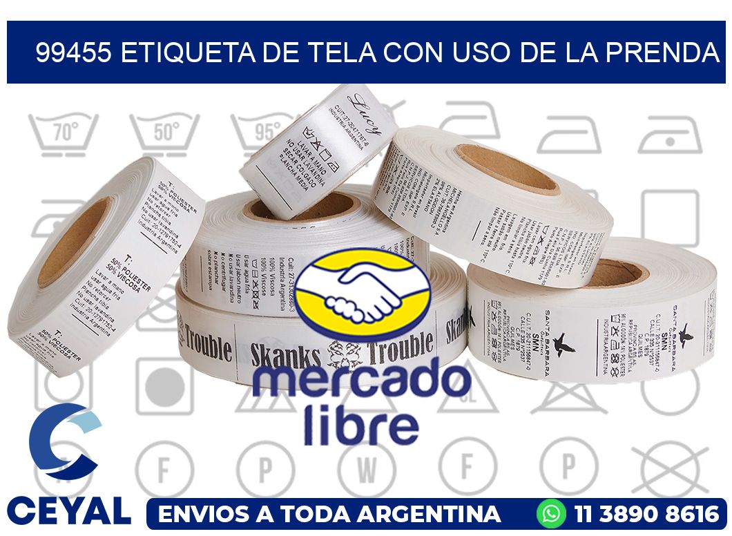 99455 ETIQUETA DE TELA CON USO DE LA PRENDA