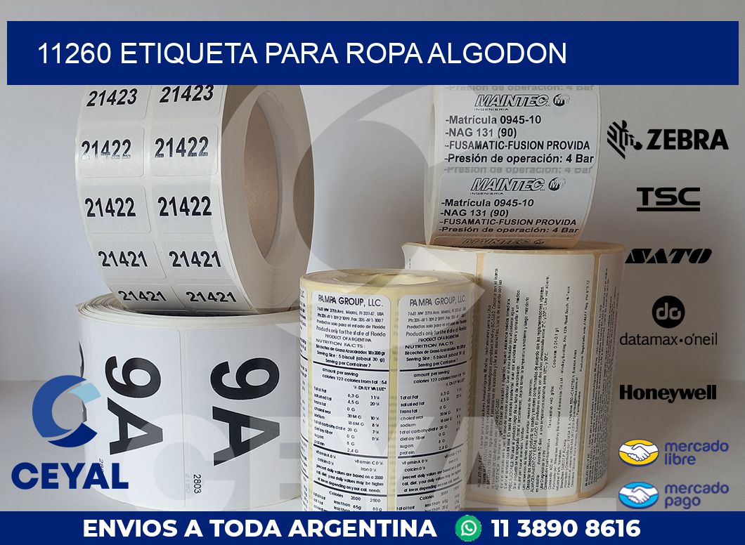 11260 ETIQUETA PARA ROPA ALGODON