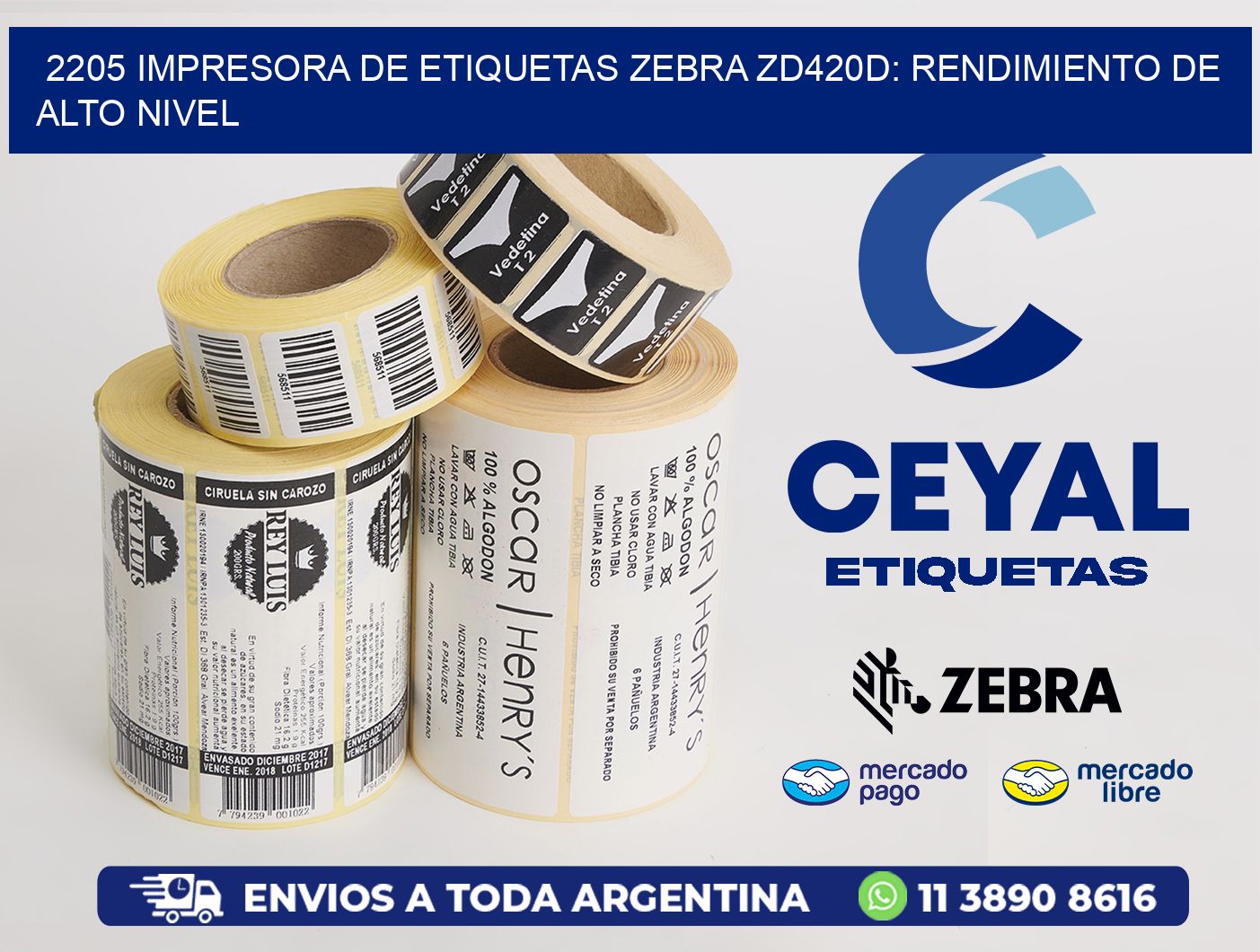 2205 Impresora de Etiquetas Zebra ZD420D: Rendimiento de Alto Nivel