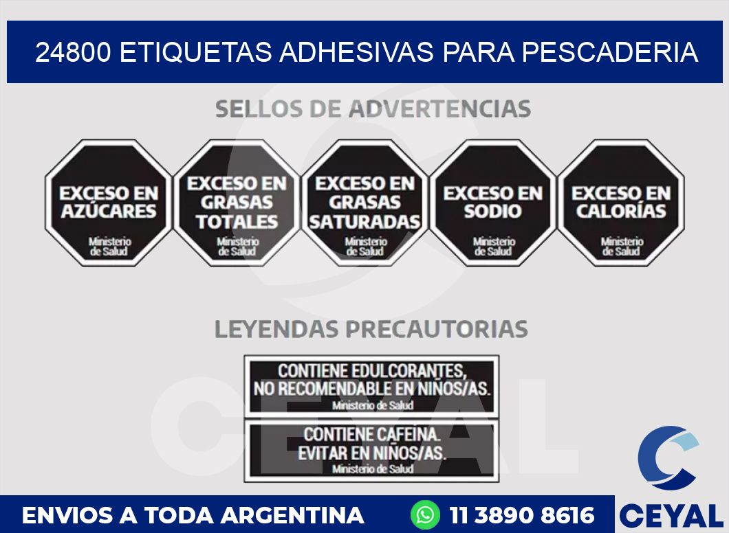 24800 ETIQUETAS ADHESIVAS PARA PESCADERIA