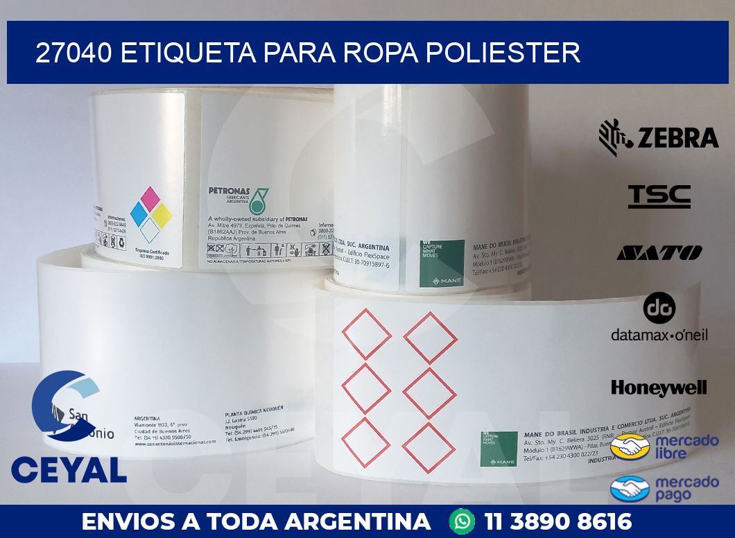27040 ETIQUETA PARA ROPA POLIESTER