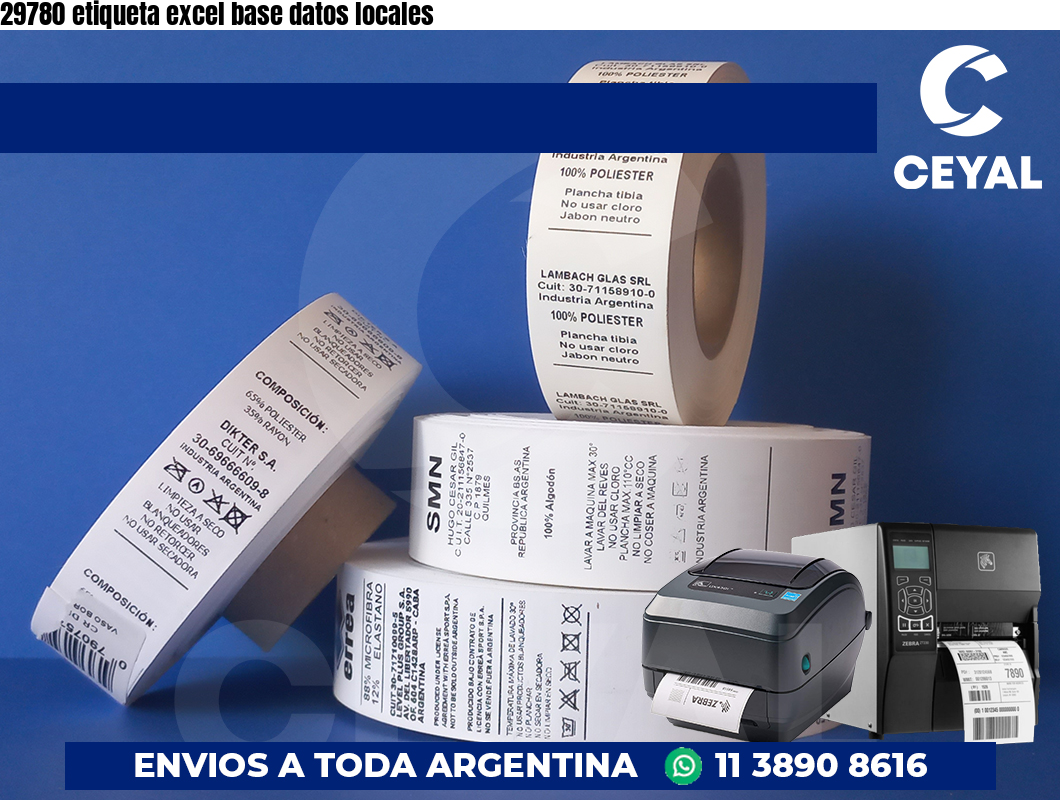 29780 etiqueta excel base datos locales