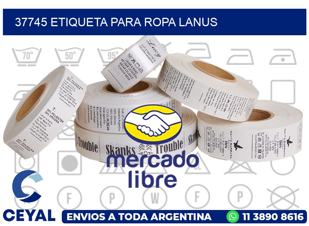 37745 ETIQUETA PARA ROPA LANUS