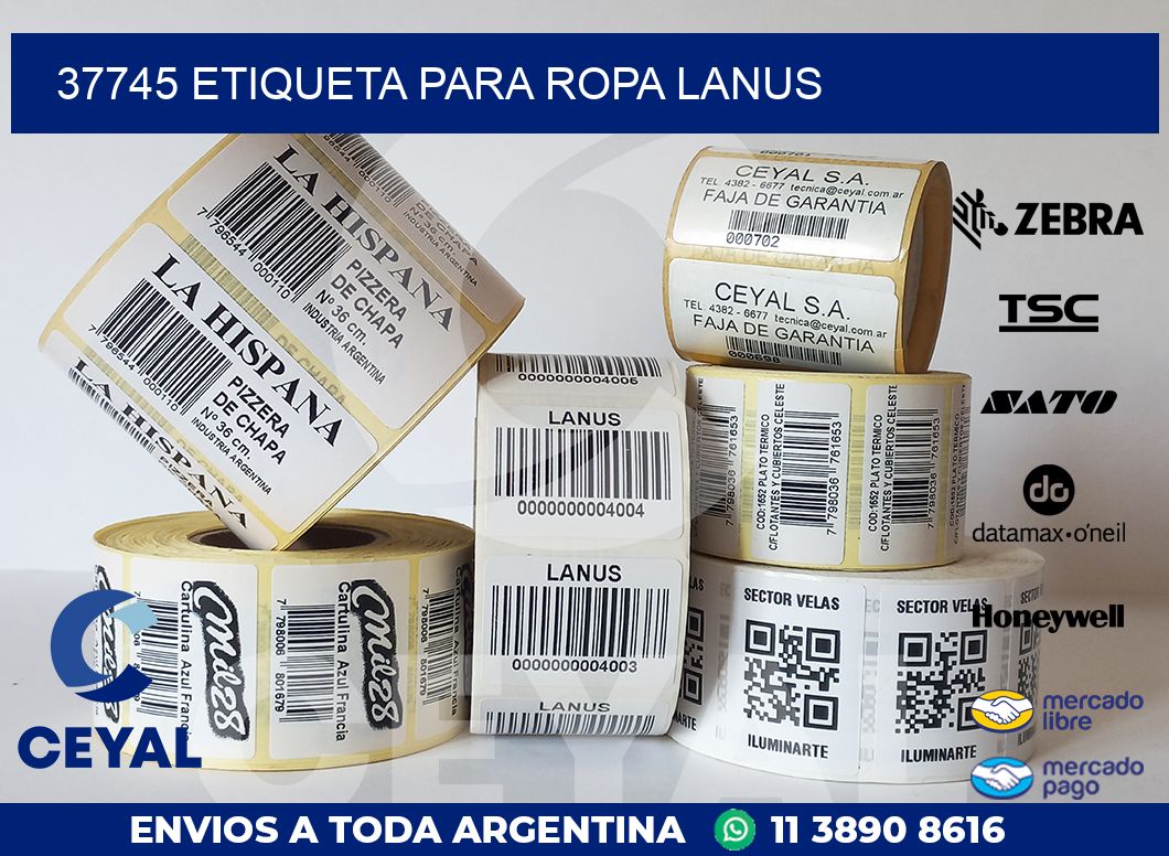 37745 ETIQUETA PARA ROPA LANUS