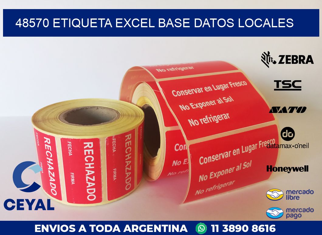 48570 etiqueta excel base datos locales