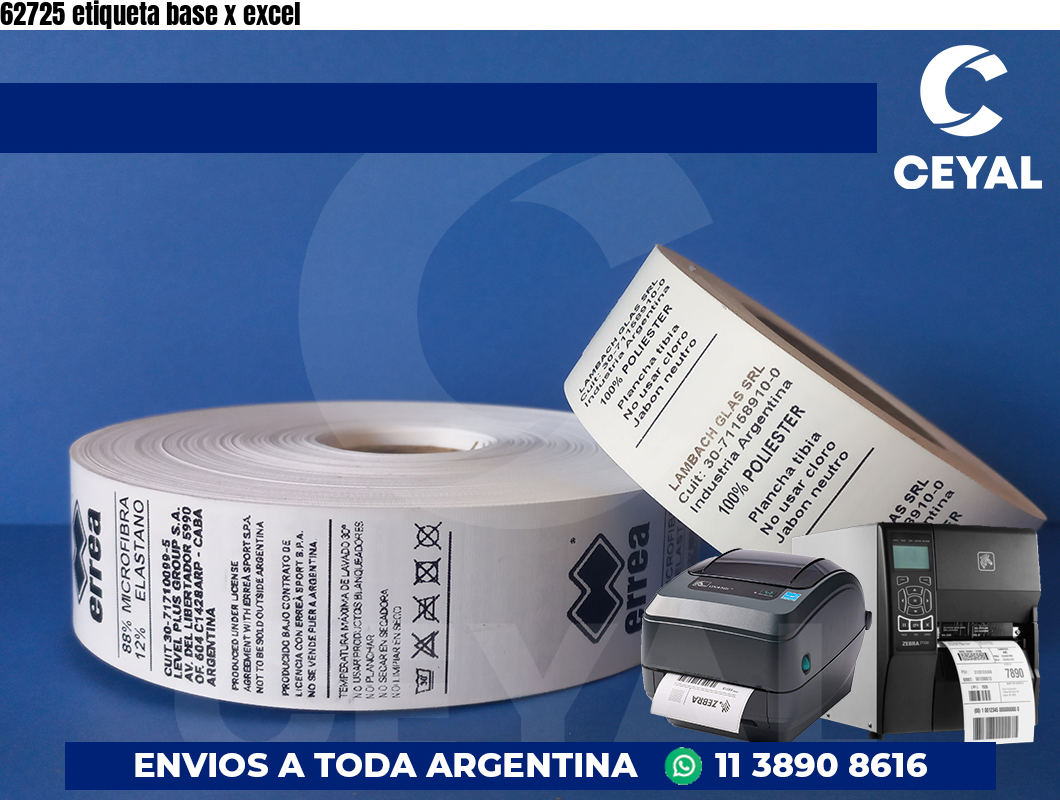 62725 etiqueta base x excel