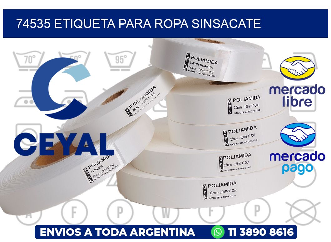 74535 ETIQUETA PARA ROPA SINSACATE