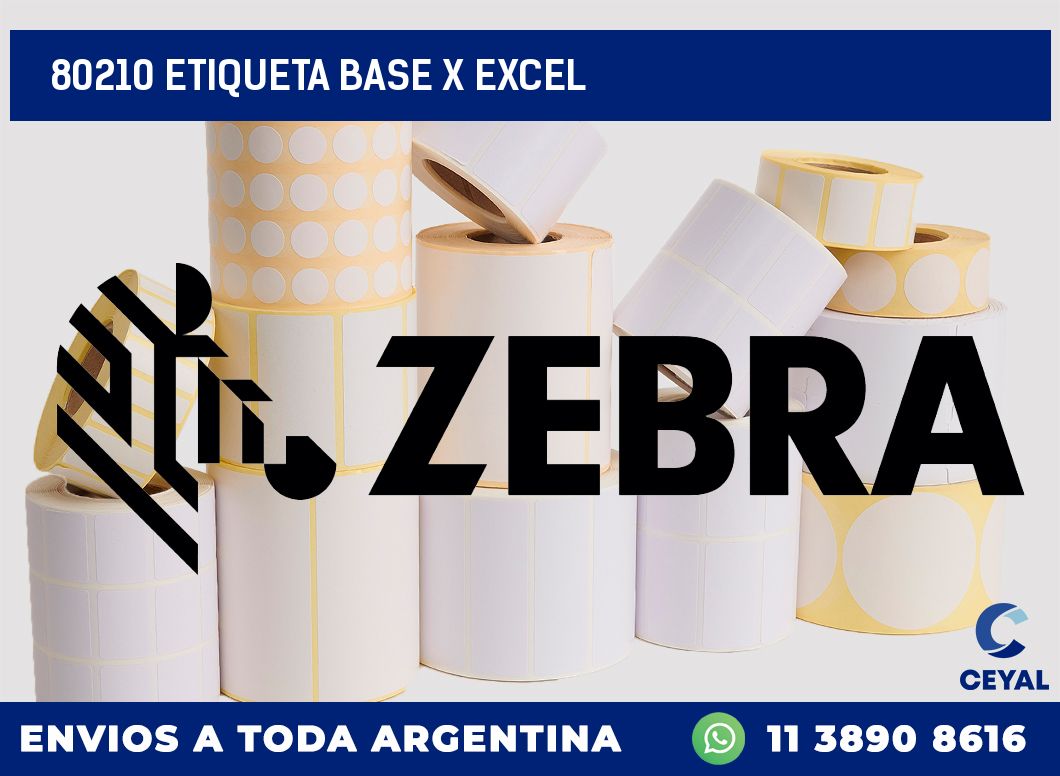 80210 etiqueta base x excel