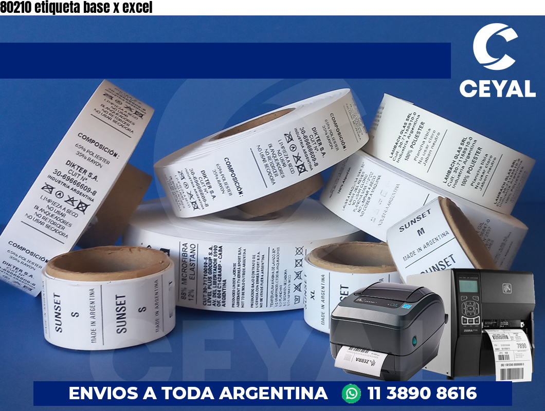 80210 etiqueta base x excel