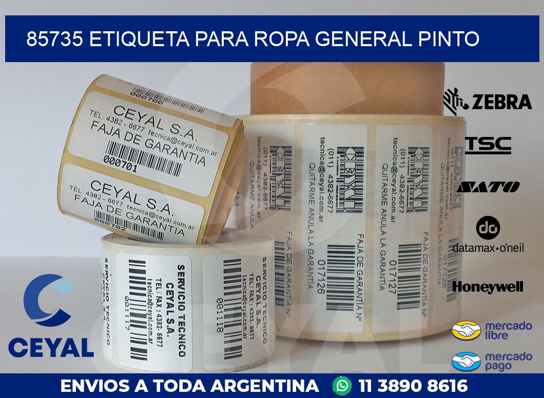 85735 ETIQUETA PARA ROPA GENERAL PINTO