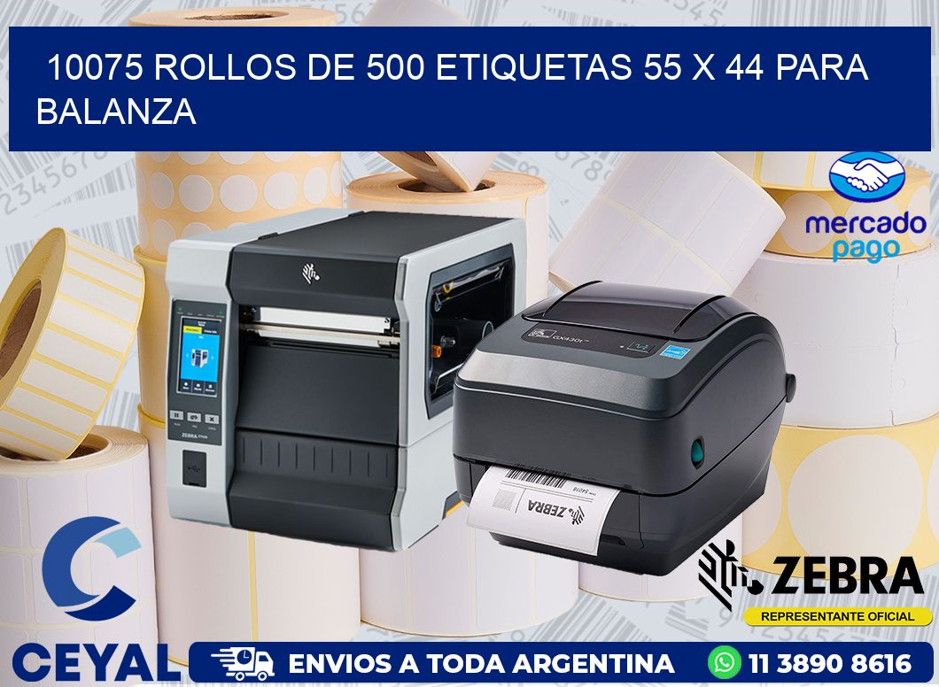 10075 ROLLOS DE 500 ETIQUETAS 55 X 44 PARA BALANZA