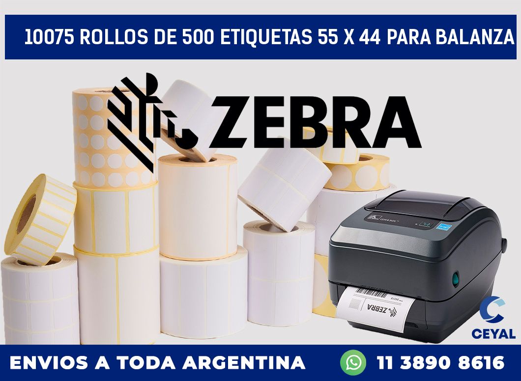10075 ROLLOS DE 500 ETIQUETAS 55 X 44 PARA BALANZA