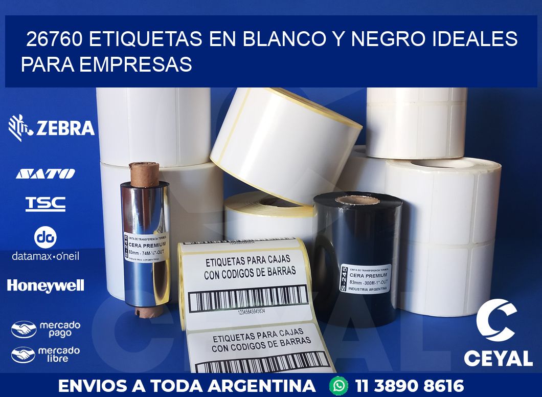 26760 ETIQUETAS EN BLANCO Y NEGRO IDEALES PARA EMPRESAS