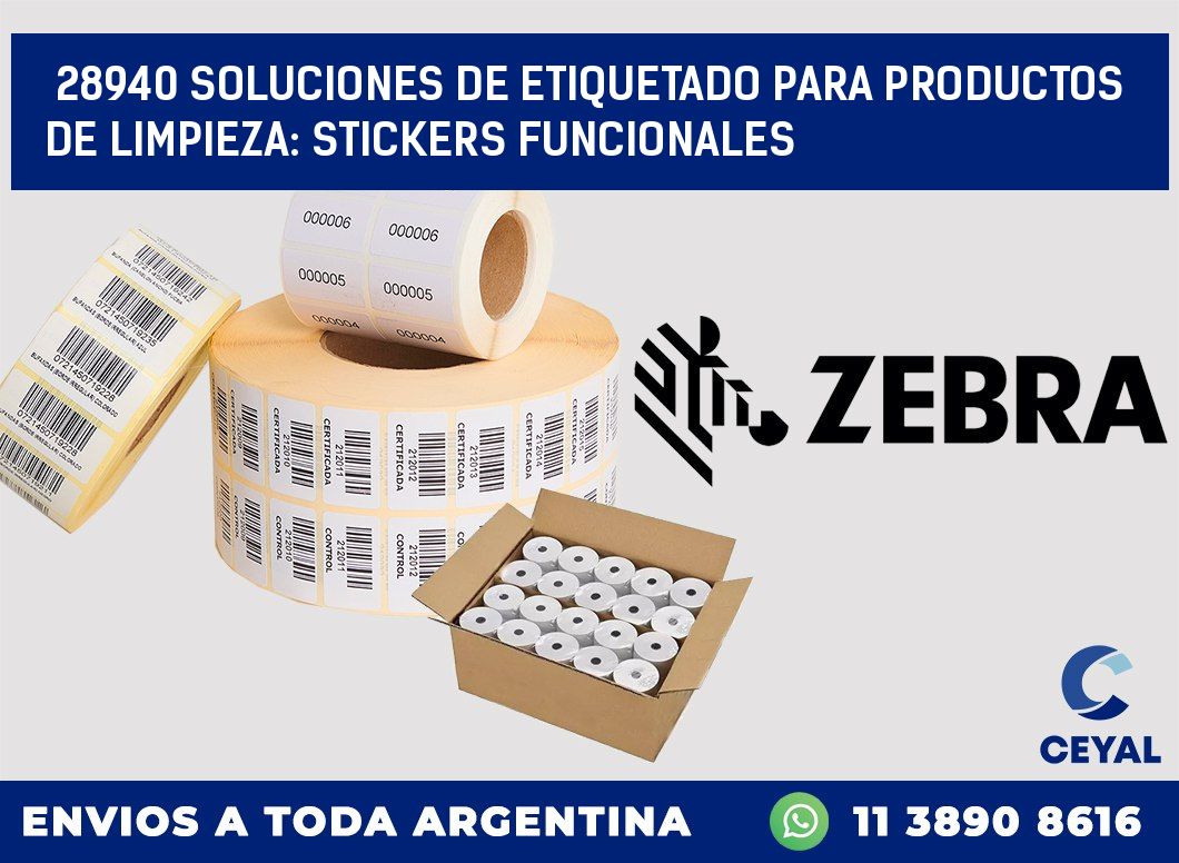 28940 SOLUCIONES DE ETIQUETADO PARA PRODUCTOS DE LIMPIEZA: STICKERS FUNCIONALES