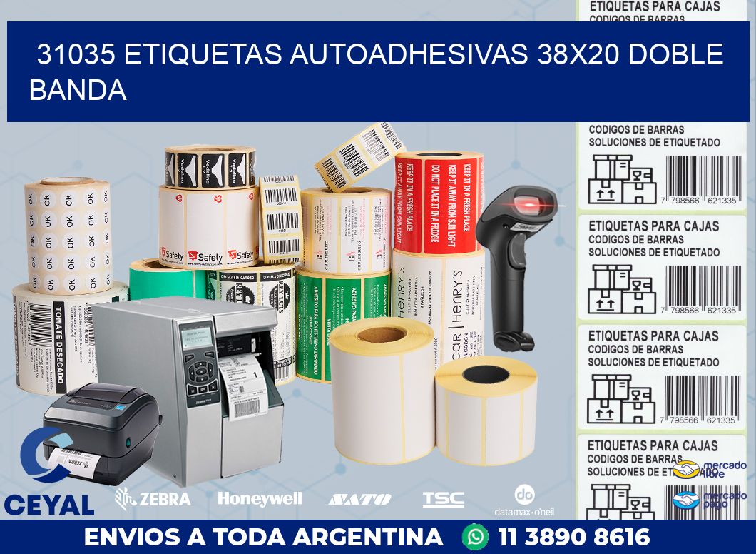 31035 ETIQUETAS AUTOADHESIVAS 38X20 DOBLE BANDA