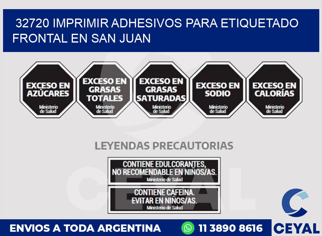 32720 IMPRIMIR ADHESIVOS PARA ETIQUETADO FRONTAL EN SAN JUAN