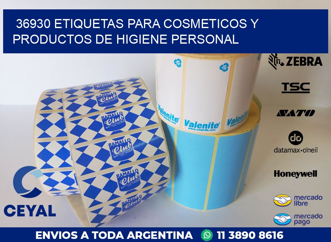 36930 ETIQUETAS PARA COSMETICOS Y PRODUCTOS DE HIGIENE PERSONAL