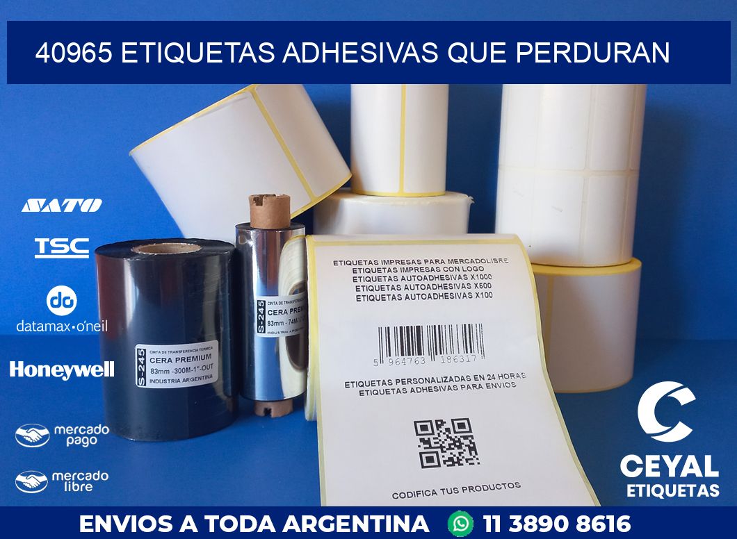 40965 ETIQUETAS ADHESIVAS QUE PERDURAN