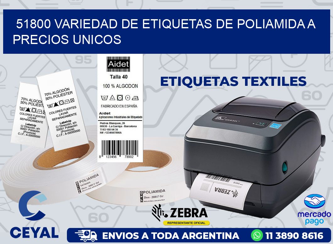 51800 VARIEDAD DE ETIQUETAS DE POLIAMIDA A PRECIOS UNICOS