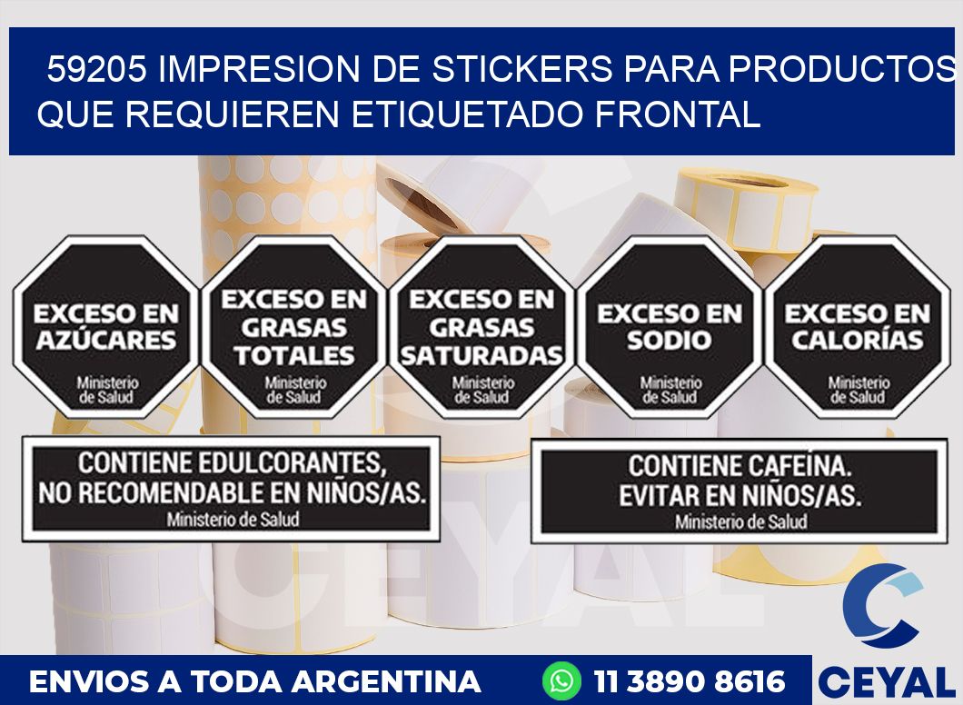 59205 IMPRESION DE STICKERS PARA PRODUCTOS QUE REQUIEREN ETIQUETADO FRONTAL