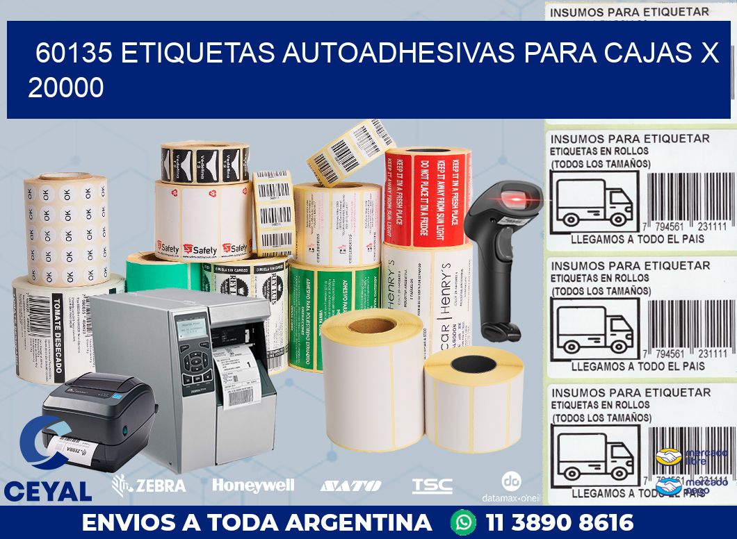 60135 ETIQUETAS AUTOADHESIVAS PARA CAJAS X 20000