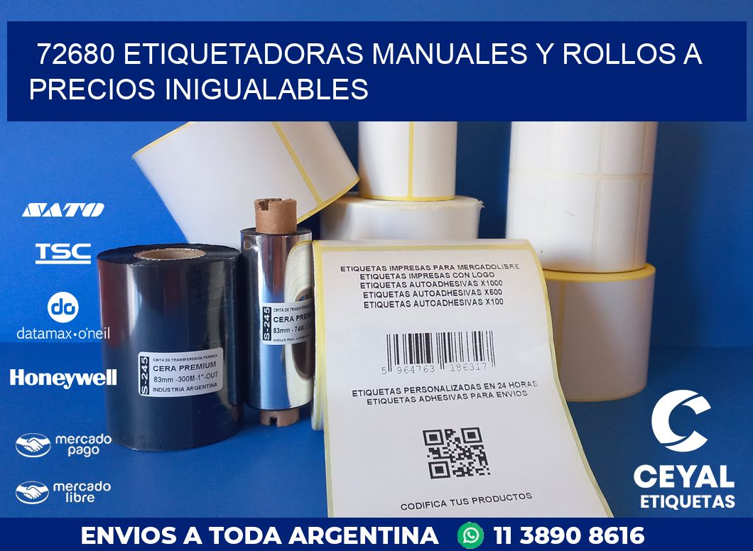 72680 ETIQUETADORAS MANUALES Y ROLLOS A PRECIOS INIGUALABLES
