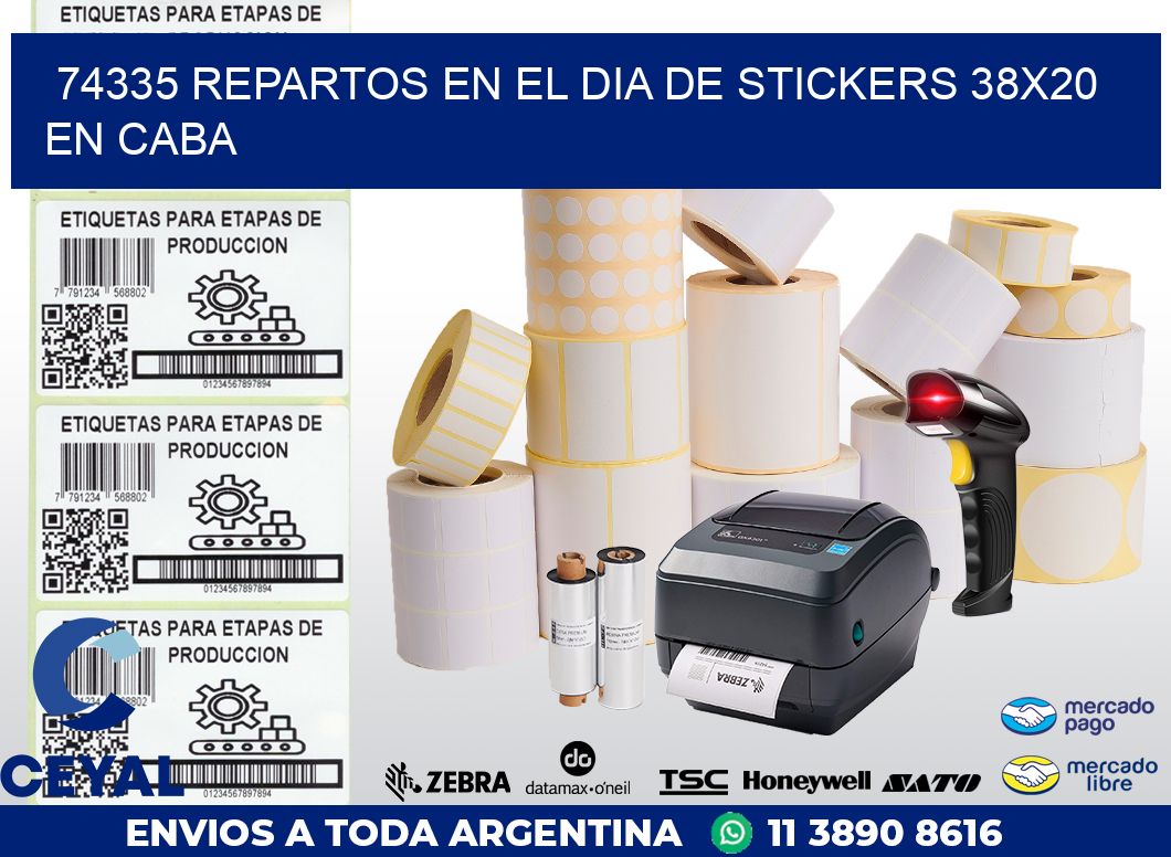 74335 REPARTOS EN EL DIA DE STICKERS 38X20 EN CABA
