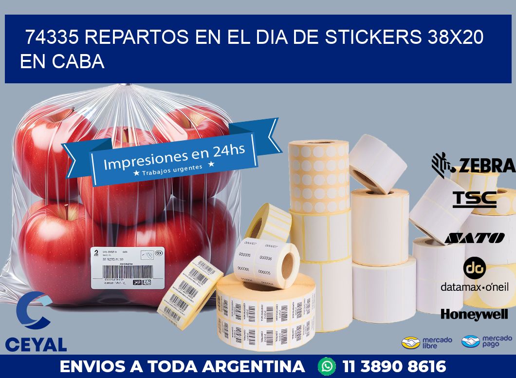 74335 REPARTOS EN EL DIA DE STICKERS 38X20 EN CABA
