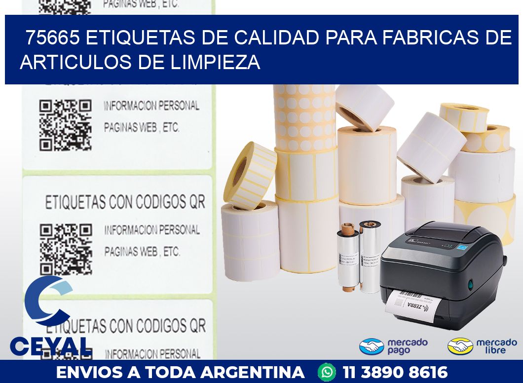 75665 ETIQUETAS DE CALIDAD PARA FABRICAS DE ARTICULOS DE LIMPIEZA