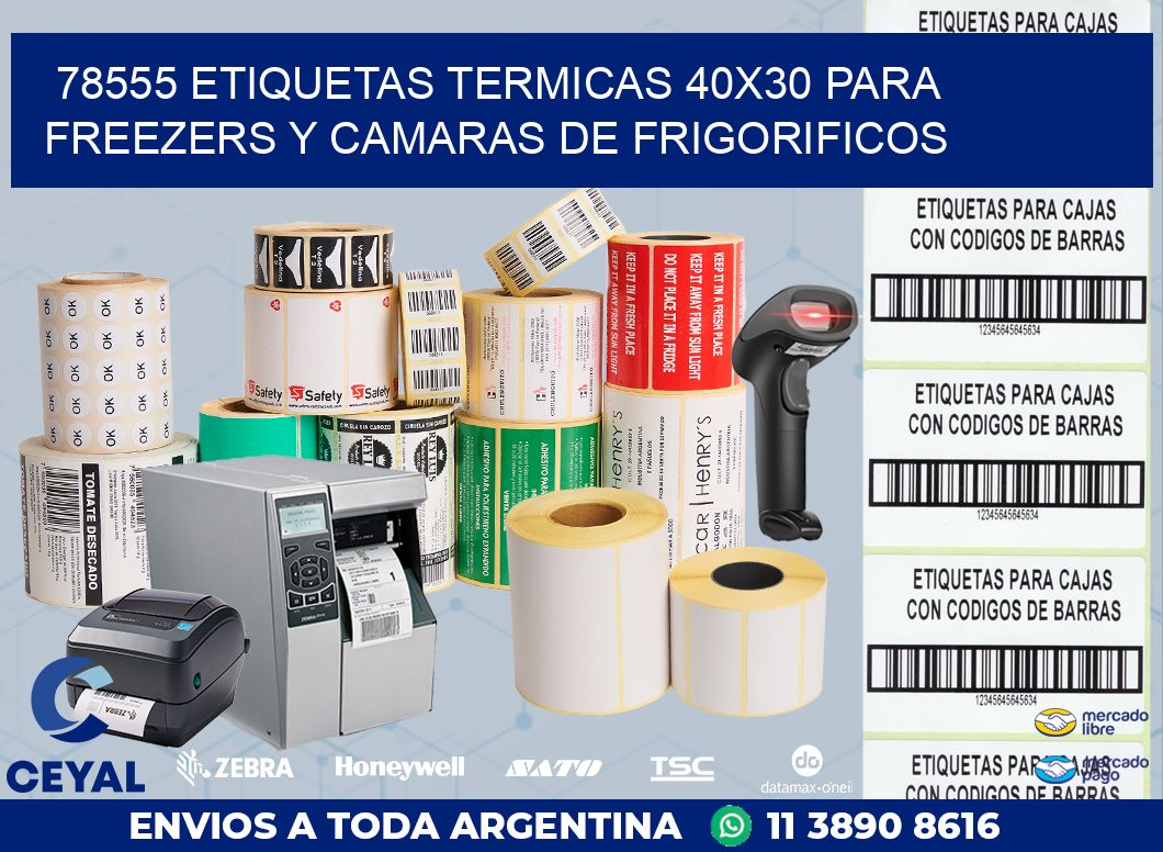 78555 ETIQUETAS TERMICAS 40X30 PARA FREEZERS Y CAMARAS DE FRIGORIFICOS