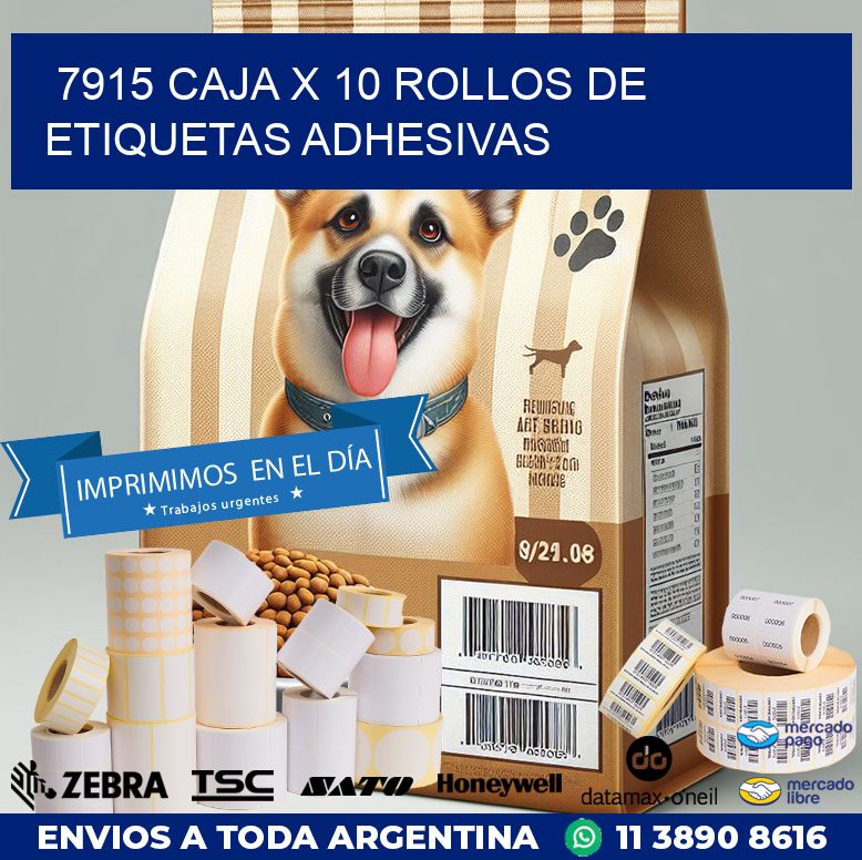 7915 CAJA X 10 ROLLOS DE ETIQUETAS ADHESIVAS