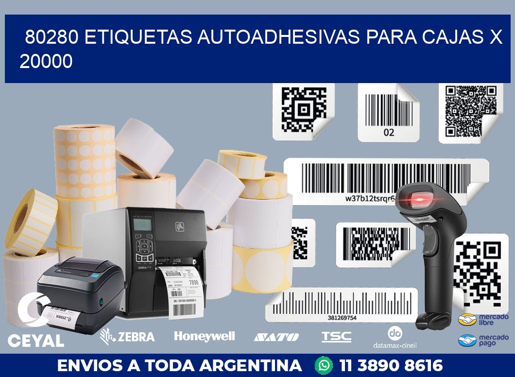 80280 ETIQUETAS AUTOADHESIVAS PARA CAJAS X 20000