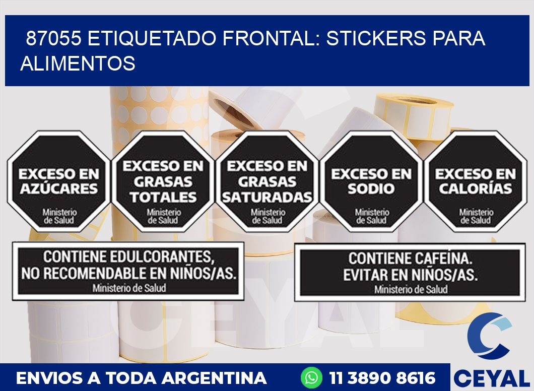 87055 ETIQUETADO FRONTAL: STICKERS PARA ALIMENTOS
