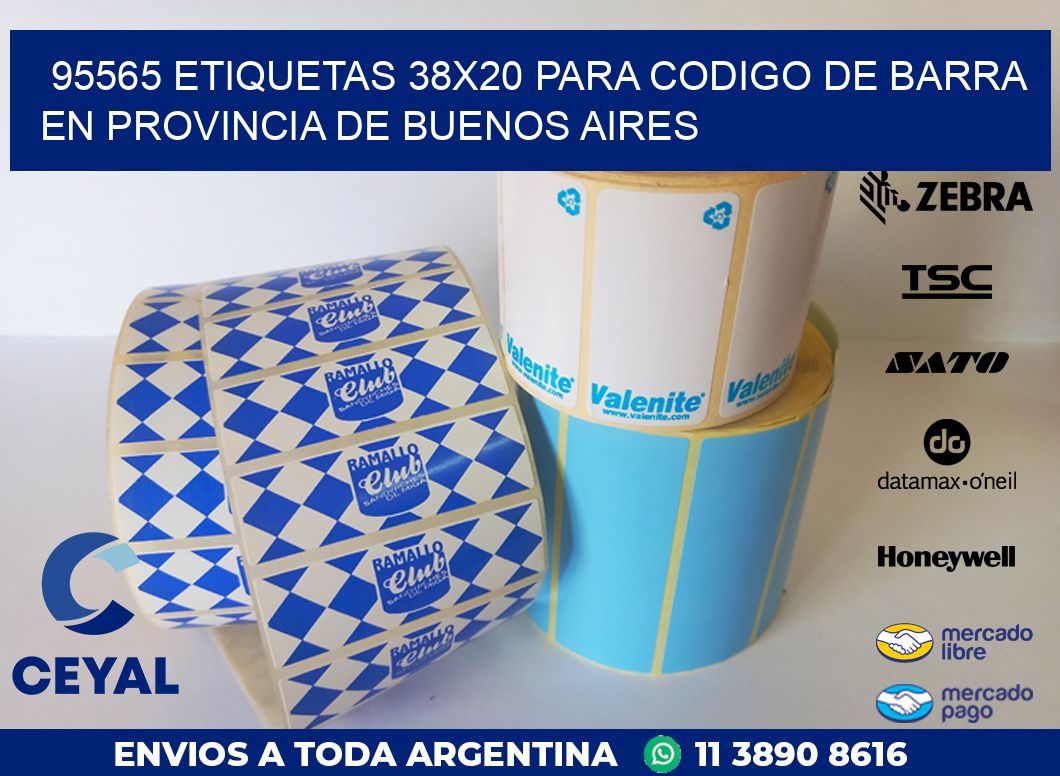 95565 ETIQUETAS 38X20 PARA CODIGO DE BARRA EN PROVINCIA DE BUENOS AIRES