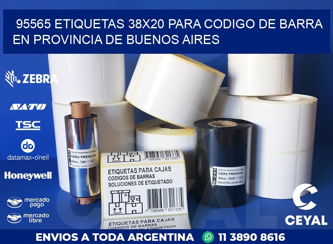 95565 ETIQUETAS 38X20 PARA CODIGO DE BARRA EN PROVINCIA DE BUENOS AIRES
