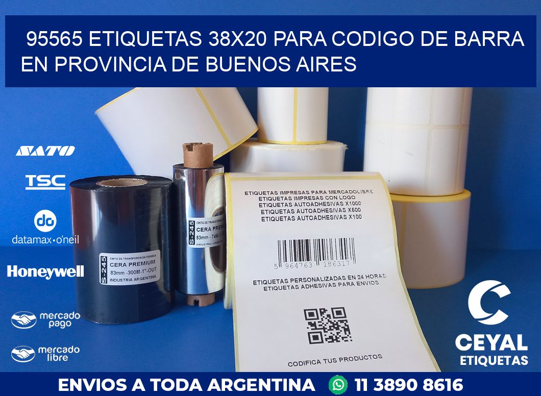 95565 ETIQUETAS 38X20 PARA CODIGO DE BARRA EN PROVINCIA DE BUENOS AIRES