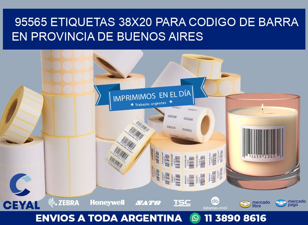 95565 ETIQUETAS 38X20 PARA CODIGO DE BARRA EN PROVINCIA DE BUENOS AIRES