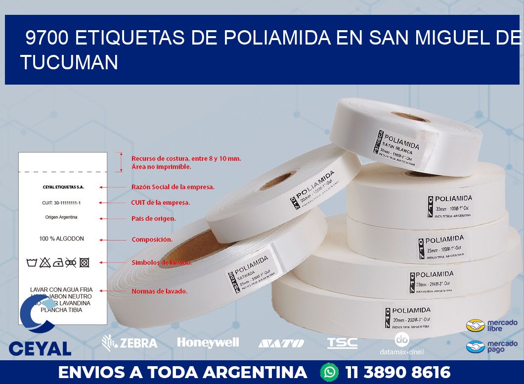 9700 ETIQUETAS DE POLIAMIDA EN SAN MIGUEL DE TUCUMAN