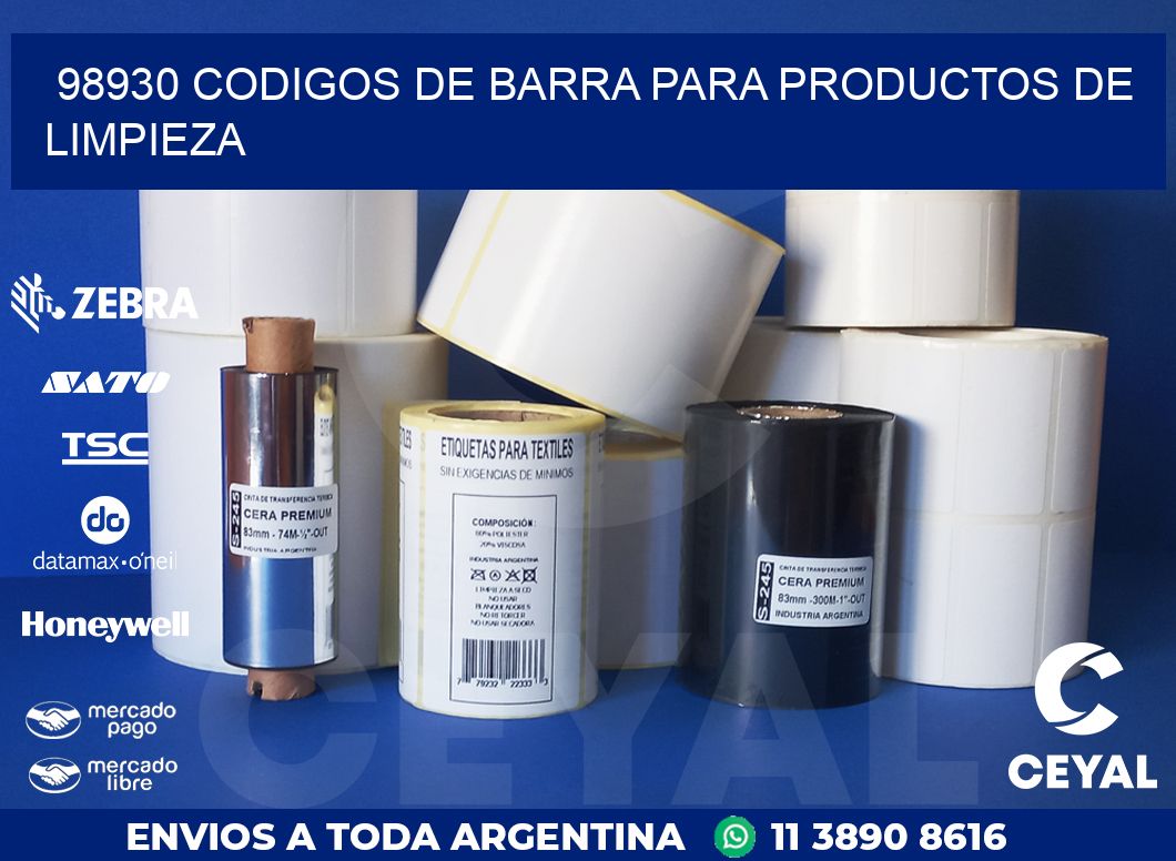 98930 CODIGOS DE BARRA PARA PRODUCTOS DE LIMPIEZA