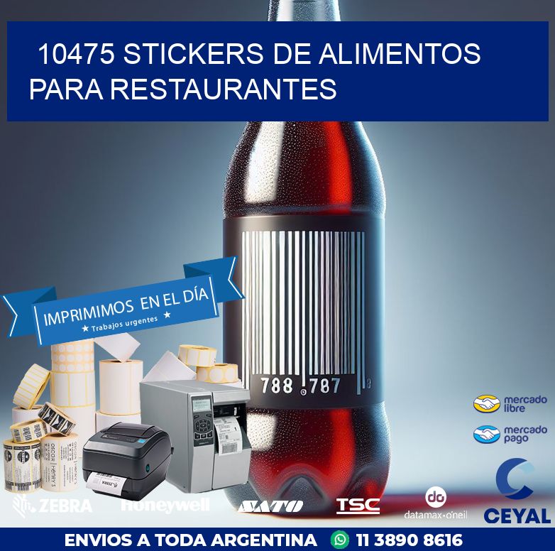 10475 STICKERS DE ALIMENTOS PARA RESTAURANTES