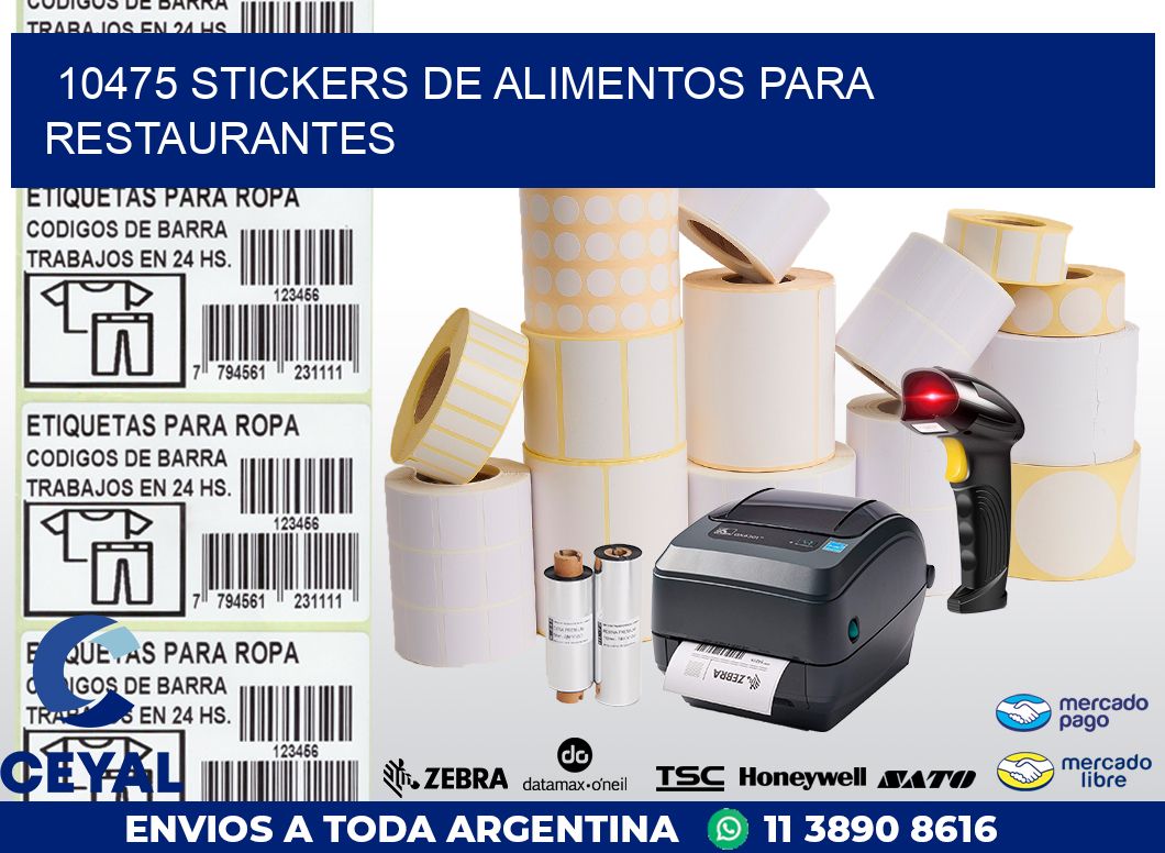 10475 STICKERS DE ALIMENTOS PARA RESTAURANTES