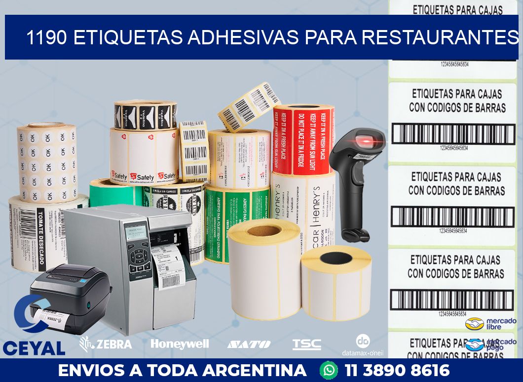 1190 ETIQUETAS ADHESIVAS PARA RESTAURANTES