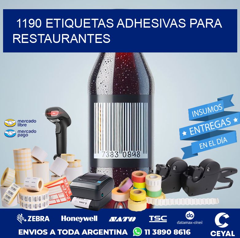 1190 ETIQUETAS ADHESIVAS PARA RESTAURANTES