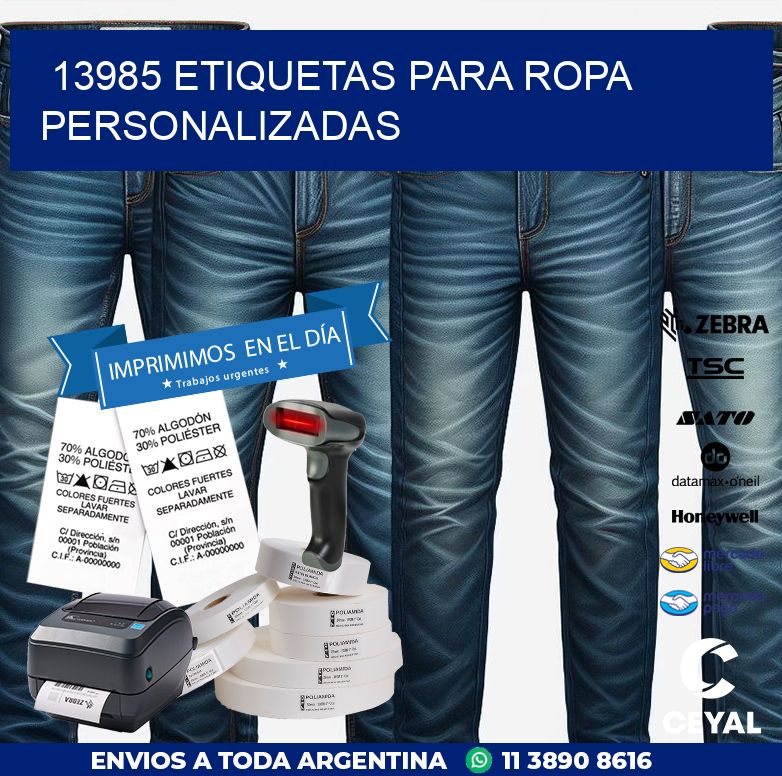 13985 ETIQUETAS PARA ROPA PERSONALIZADAS