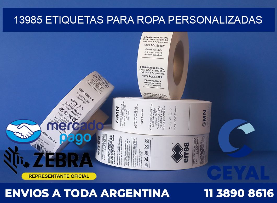 13985 ETIQUETAS PARA ROPA PERSONALIZADAS
